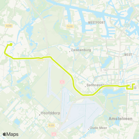 Connexxion Haarlem Station - Amsterdam Station Zuid map
