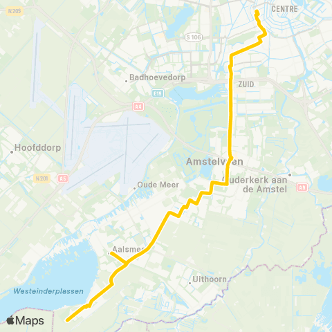 Connexxion Kudelstaart / Aalsmeer - Amsterdam Elandsgracht map