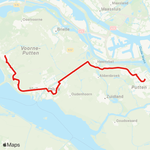 EBS Rockanje via Hellevoetsluis - Spijkenisse map