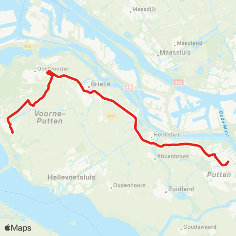 EBS Rockanje via Brielle - Spijkenisse map