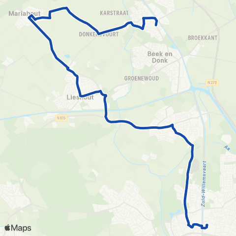 Hermes Beek en Donk - Mariahout - Helmond map
