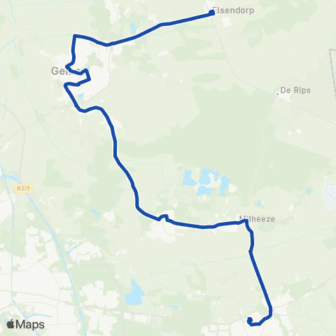 Hermes Deurne - Bakel - Elsendorp map