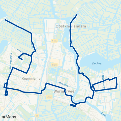 MeerPlus Krommeniedijk via Wormerveer - Oostknollendam map