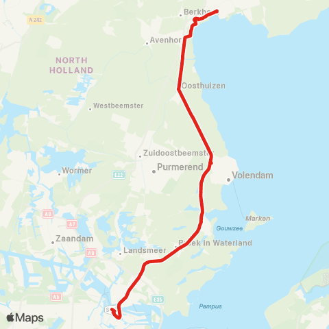 MeerPlus Amsterdam Centraal via Edam - Hoorn map