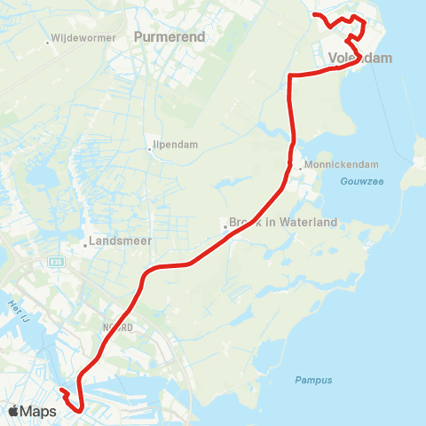 MeerPlus Amsterdam Centraal via Volendam - Edam map