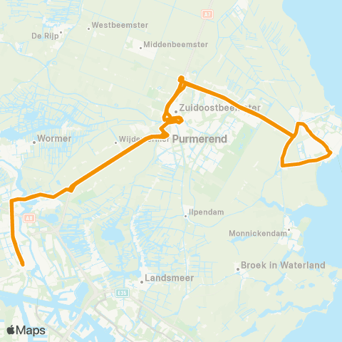 MeerPlus Zaandam via Zaanse Schans - Volendam map