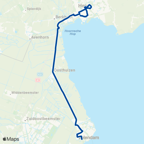 MeerPlus Volendam via Edam - Hoorn map