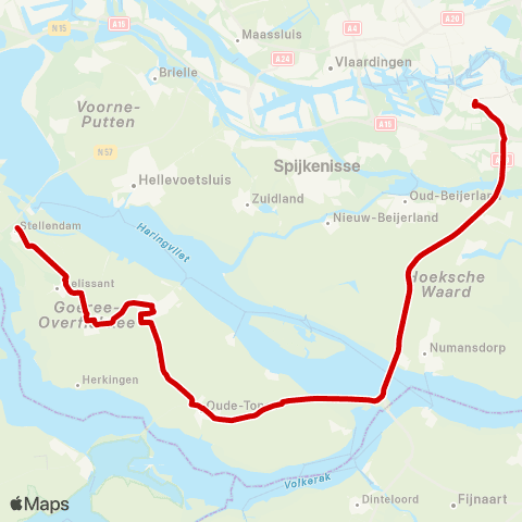 Transdev Stellendam Busstation - Rotterdam Zuidplein map