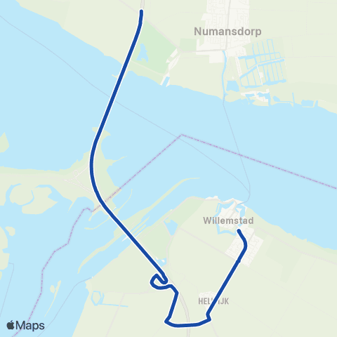 Transdev Willemstad - Numansdorp A29 map