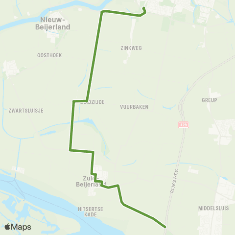 Transdev Numansdorp Viaduct A29 - Oud-Beijerland Zinkweg map