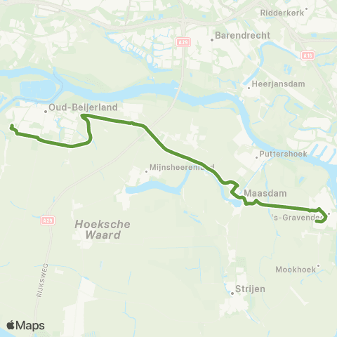 Transdev 's-Gravendeel - Oud-Beijerland Scholengemeenschap map