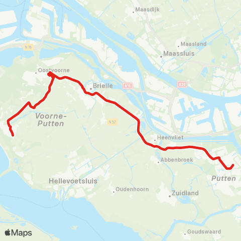EBS Rockanje via Brielle - Spijkenisse map