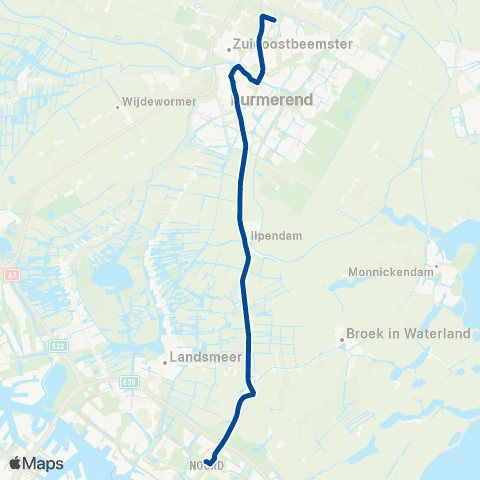 MeerPlus Amsterdam Noord via Purmerend - Edam map