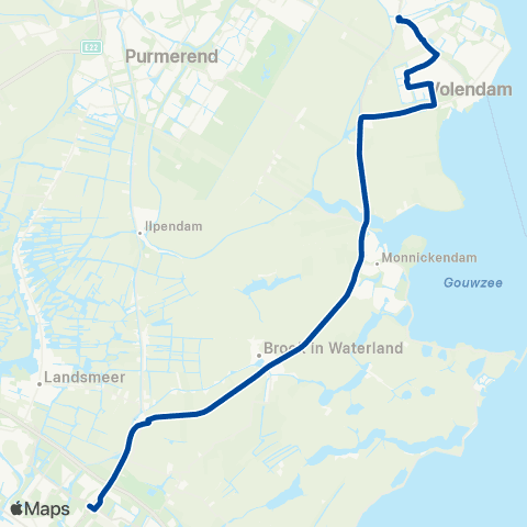 MeerPlus Amsterdam Noord via Volendam - Edam map