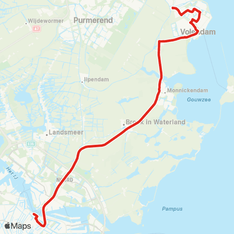 MeerPlus Amsterdam Centraal via Volendam - Edam map