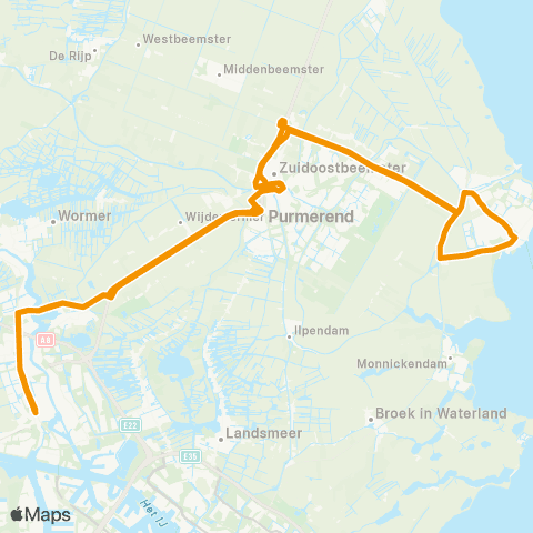 MeerPlus Zaandam via Zaanse Schans - Volendam map