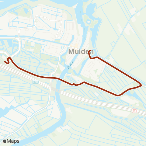Transdev MuiderslotExpress: Muiden P+R - Vestingplein map