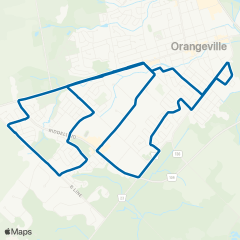 Orangeville Transit South Central map