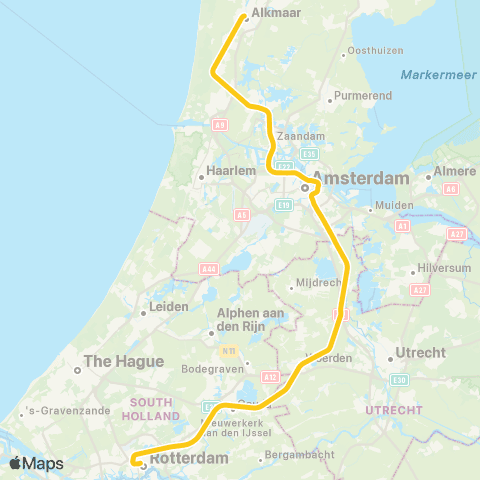 NS Utrecht Centraal <-> Baarn SPR5500 map