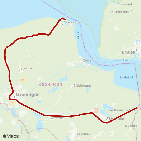 Arriva Leeuwarden <-> Stavoren ST37100 map