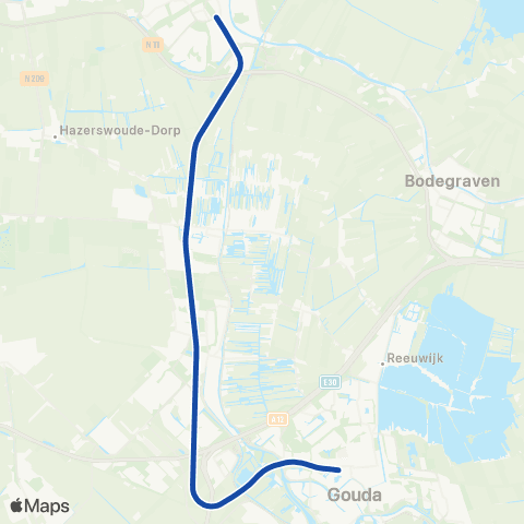 R-net NS Alphen a / d Rijn <-> Gouda SPR8600 map