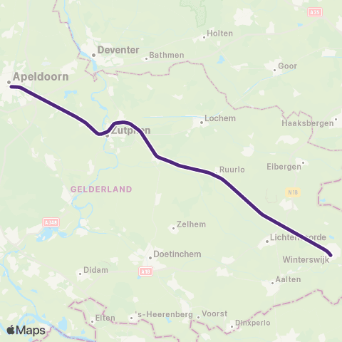 RRReis Arriva Zutphen <-> Winterswijk ST30800 map