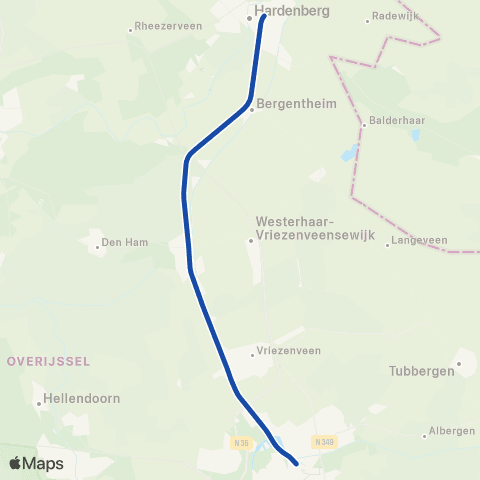 Blauwnet Arriva Almelo <-> Hardenberg ST31000 map