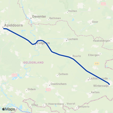 RRReis Arriva Zutphen <-> Winterswijk ST30800 map