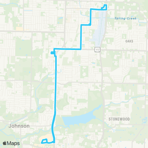 Ozark Regional Transit Route 61 map