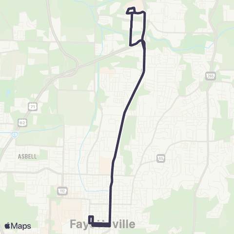 Ozark Regional Transit Route 10 map