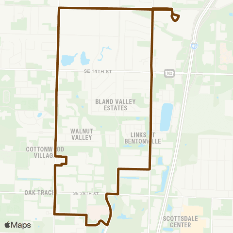 Ozark Regional Transit Route 14 map