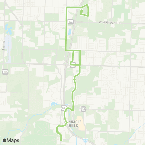 Ozark Regional Transit Route 53 map