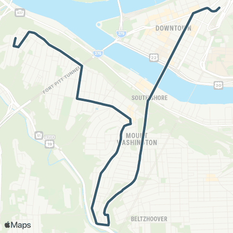 PRT Mount Washington map