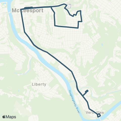PRT McKeesport - Walnut map