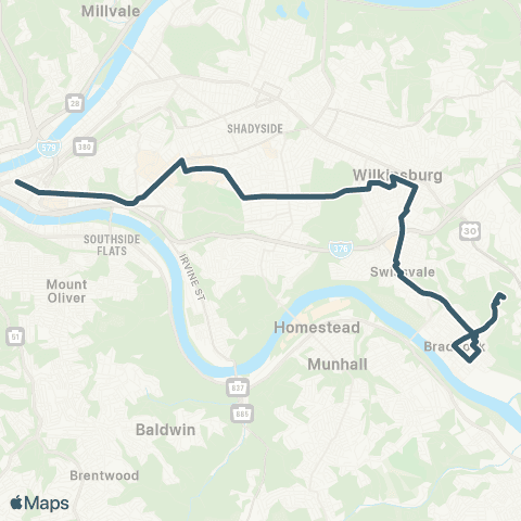 PRT North Braddock map