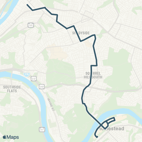PRT Lawrenceville - Waterfront map