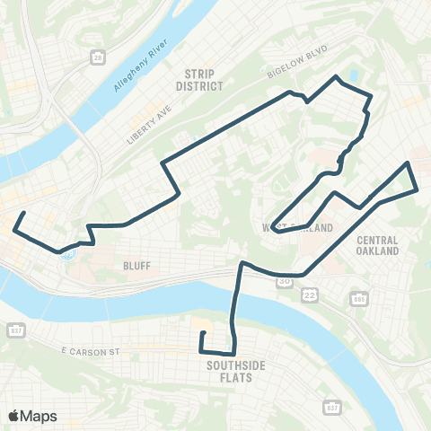 PRT Bedford Hill map