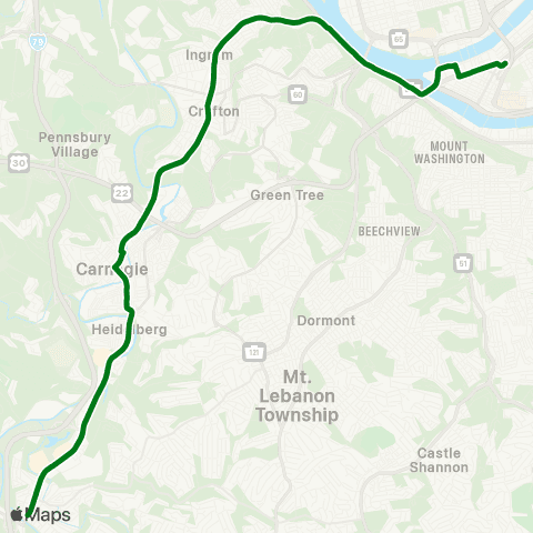 PRT Bridgeville Flyer map