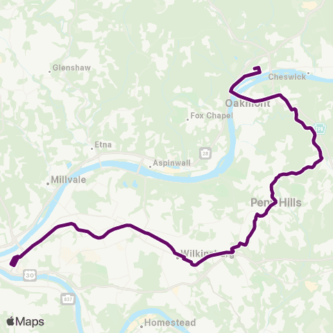 PRT Penn Hills Flyer map