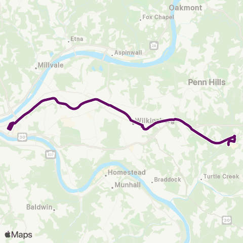 PRT Monroeville Flyer map