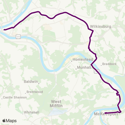 PRT McKeesport Flyer map