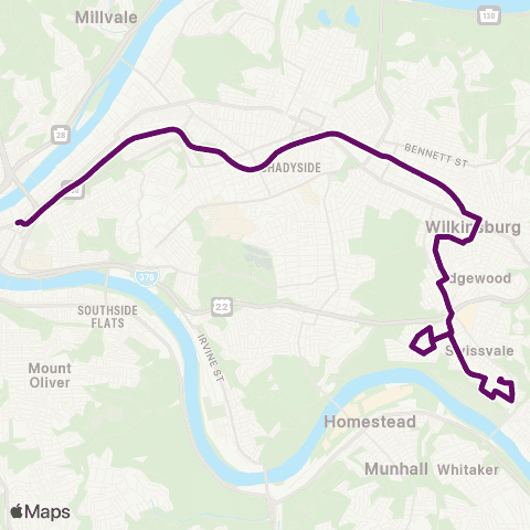 PRT Swissvale Flyer map
