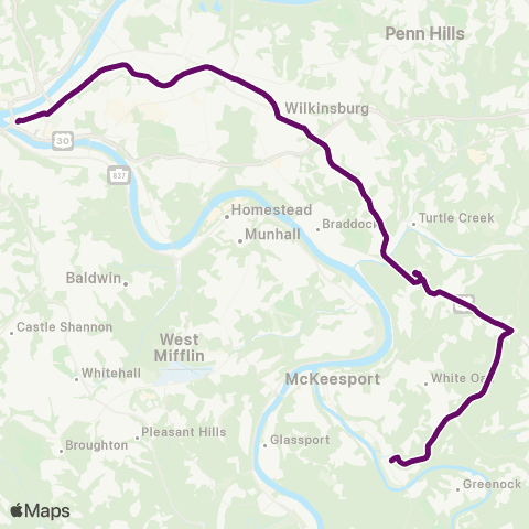 PRT Lincoln Highway Flyer map