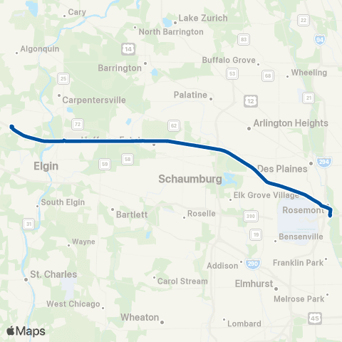 Pace I-90 / Randall Rd. Station - Rosemont map