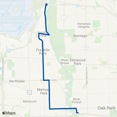 Pace Forest Park - Rosemont map