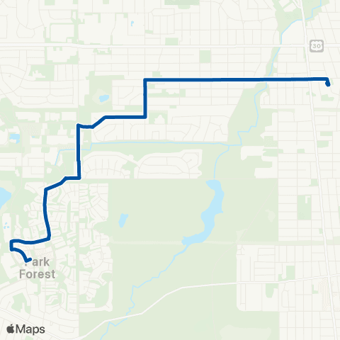 Pace Park Forest - Chicago Heights map