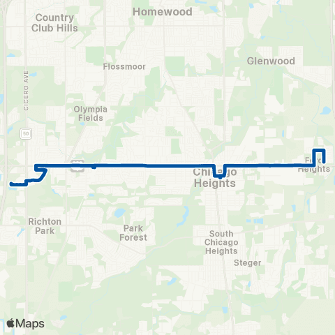 Pace Lincoln Highway map