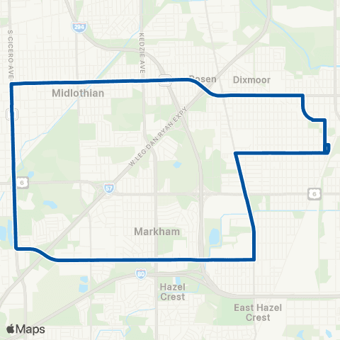 Pace Harvey - Oak Forest Loop map