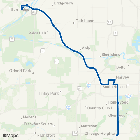 Pace Chicago Heights - UPS Hodgkins Limited map