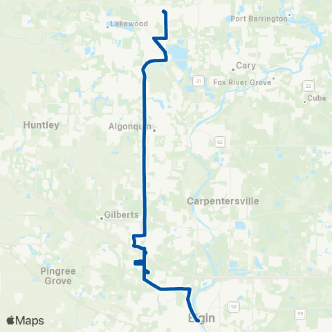 Pace Elgin Transportation Ctr - Crystal Lake map